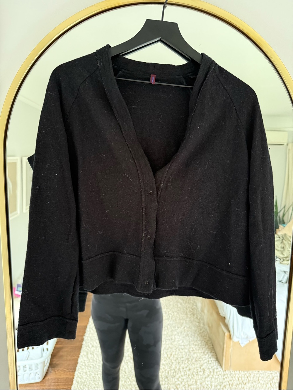 Black Women’s V-Neck Button Cardigan Sweater